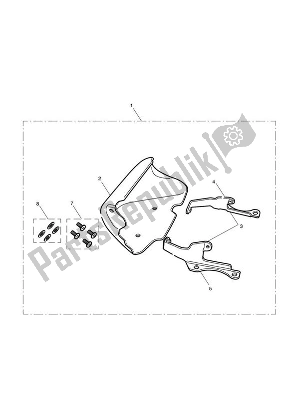 All parts for the Front Spoiler Kit of the Triumph America Carburettor 790 2002 - 2007